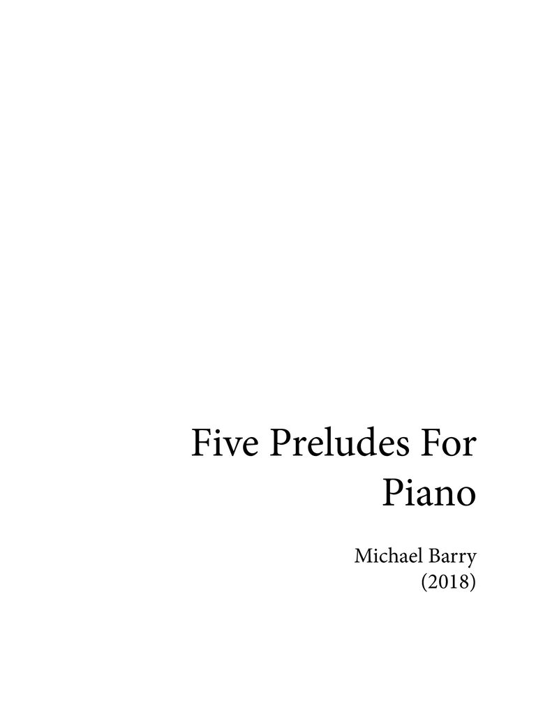 thumbnail of Five Preludes For Piano Original Scores 9 by 12 (dragged)